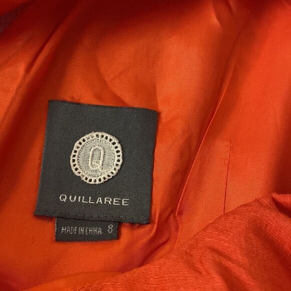 Quillaree Coral Silk Blend Sleeveless Dress - Picture 5 of 12